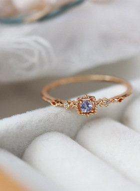 法国coss koko神秘宝盒梦幻紫坦桑 镀14k简约纤细百搭轻奢百搭