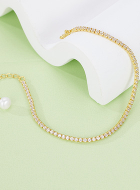 法国coss kokos925银手链女时尚单排钻手链女圆形锆石珍珠手饰