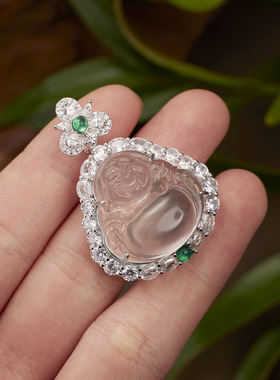 法国Coss KoKoS925银石英岩质玉佛公女高级感大肚佛吊坠时尚轻奢