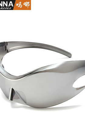 法国coss kokoyk科幻眼镜个性刀锋朋克太阳镜女科技感连体炫彩