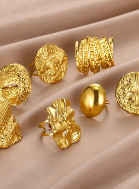 法国coss koko欧美小众潮流设计感几何弧面指环关节戒开口戒指