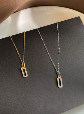 法国coss koko几何项链女轻奢小众设计感高级年新款潮闪钻锁骨