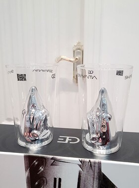 空山基玻璃水杯鲨鱼杯