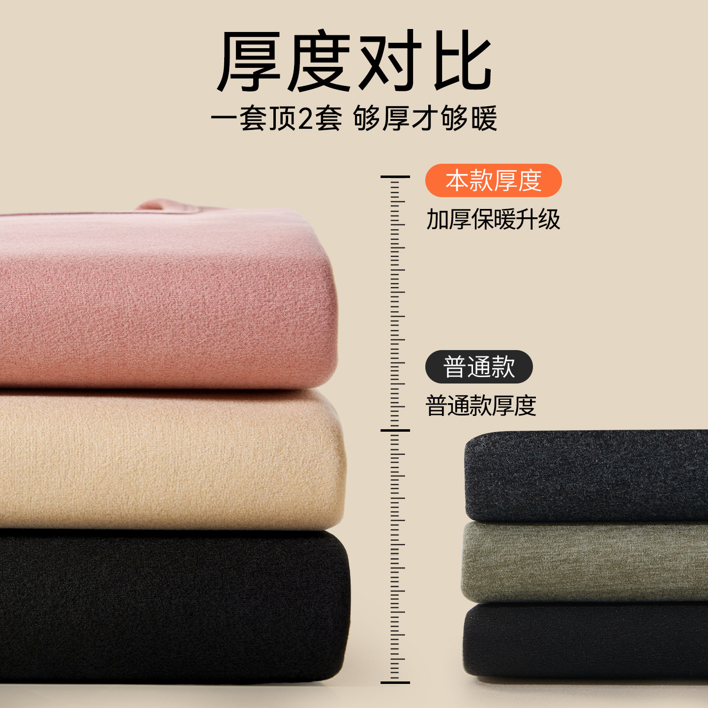 猫人中领保暖内衣女士加厚加绒冬季发热抗寒2025新款半高领女套装,淘宝优惠券,粉丝福利购,淘宝优惠卷