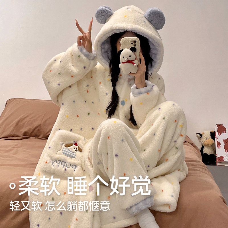 猫人睡袍女珊瑚绒秋冬季加厚加绒2026新款卡通睡衣长款冬天家居服,淘宝优惠券,粉丝福利购,淘宝优惠卷