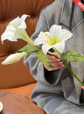 百合仿真花假花摆设餐桌电视柜