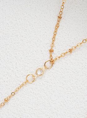 Tassel necklace 2-piece set跨境新款时尚双层Y型流苏项链2件套