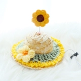 Ins Feng Cat Dog Universal Flowers Соломенная шляпа сфотографируйте