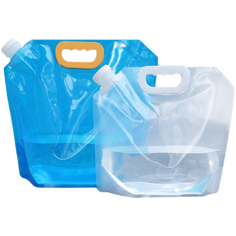 户外便携折叠水袋登山旅游露营蓝色塑料手提袋大容量储水袋加厚款
