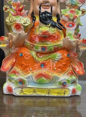 陶瓷财神爷佛像请文武财神神像供位家用客厅店铺开业摆件套装