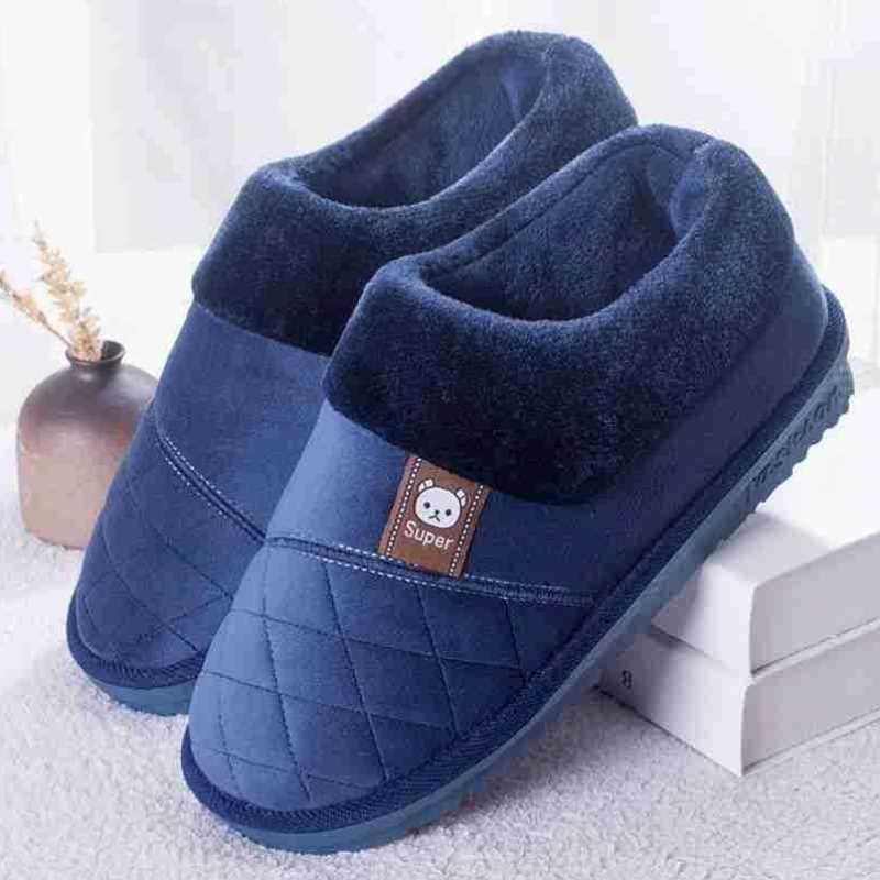 棉拖鞋男女大码冬季室内保暖全包跟防滑厚底情侣家居家用月子棉鞋
