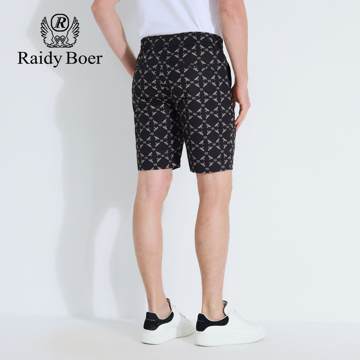 雷迪波尔男装短裤2025夏季新款数码印花潮流松紧抽绳薄款沙滩裤男,淘宝优惠券,粉丝福利购,淘宝优惠卷