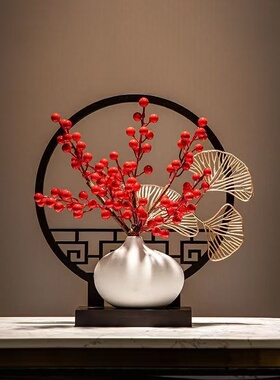 乔迁新年年宵花仿真花摆件客厅餐桌元旦装饰品花瓶跨年发财果插花