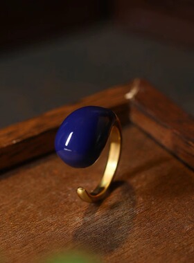 欧美热销小众设计水滴形开口戒指女ins时尚个性轻奢高级感食指戒