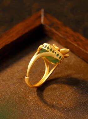 小红书同款花开富贵戒指小众高级设计感食指戒个性简约百搭手饰