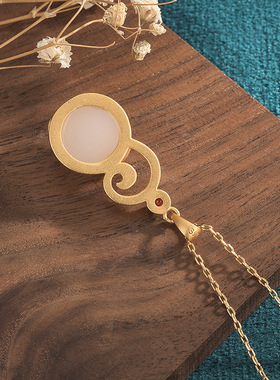 宫廷项饰珐琅彩绘工艺葫芦福禄复古装仿和田玉旗袍汉服网红女项链