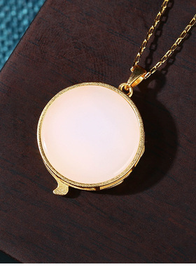 国潮项饰白玉女挂坠项链复古风