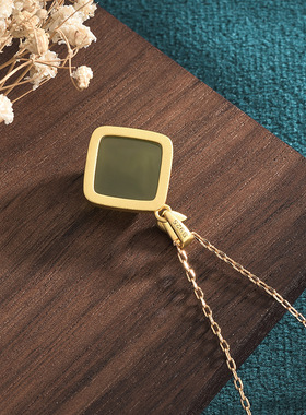 国潮新品配饰中国风复古装汉服配饰仿和田玉竹节气质旗袍仙女项链