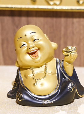 出入平安中控台弥勒佛车载摆件