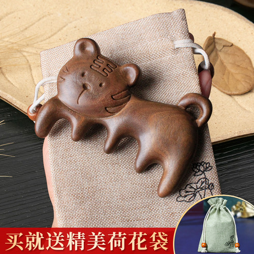 桃木多功能按摩五齿按摩梳梳子经络梳男女按摩木梳大齿梳随身便携 - 图2