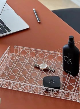 现代简约长方形亚克力果盘家用客厅茶盘酒店样板间收纳亚克力