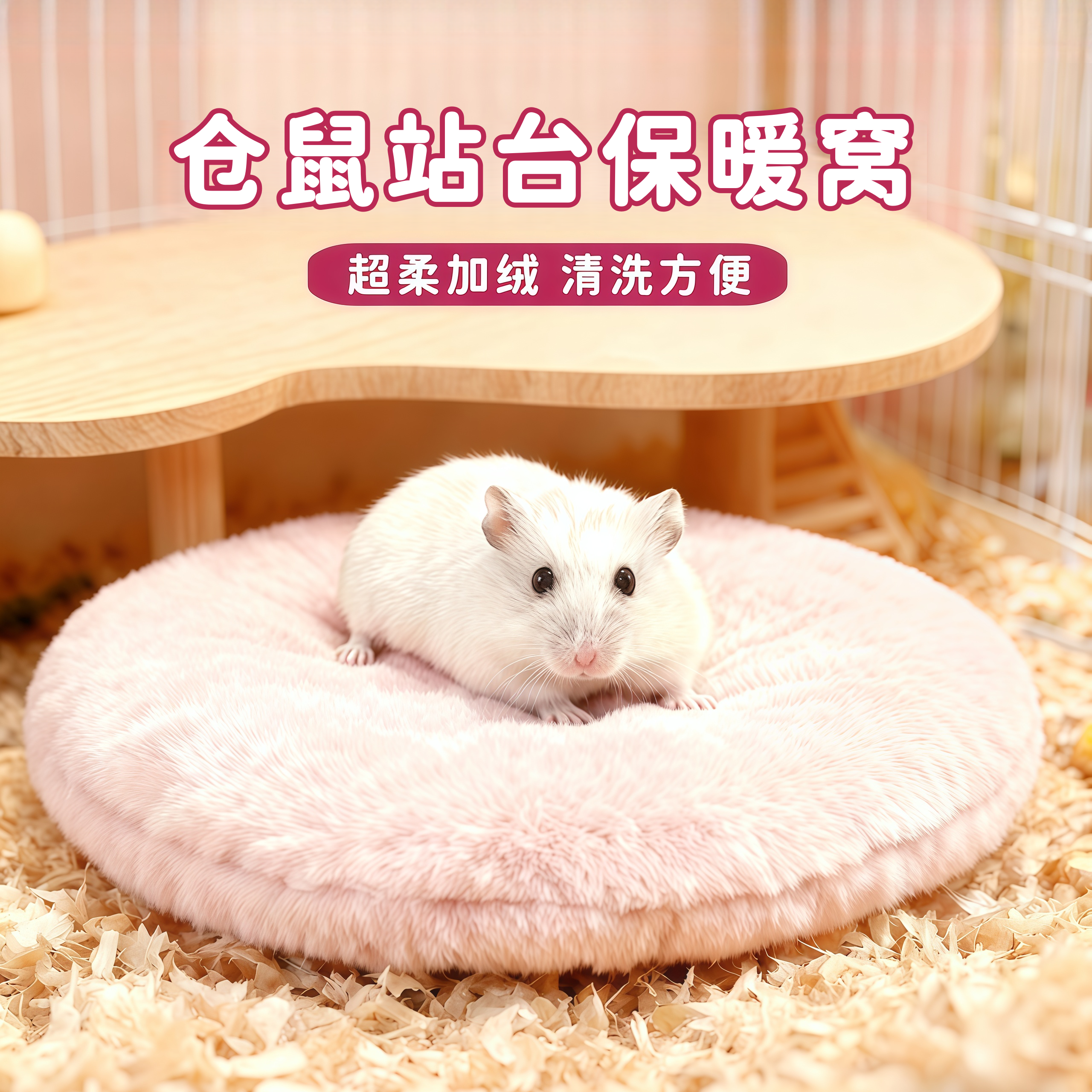 仓鼠窝棉垫兔绒小宠圆形睡觉垫子助睡眠柔软过冬金丝熊棉窝保暖垫,淘宝优惠券,粉丝福利购,淘宝优惠卷