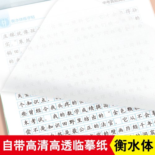 雅艺堂衡水体中文字帖初中生中考真题作文手写练字帖唐诗字帖练字速成练字帖成年正楷硬笔书法楷书练字本神器 - 图2