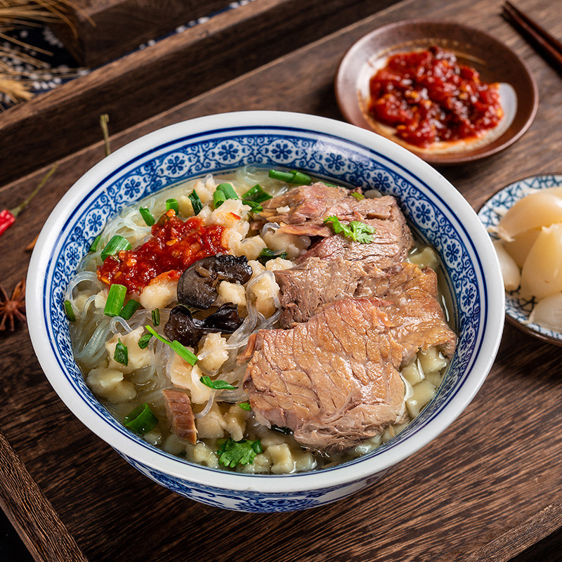 永兴坊陕西西安特产美食牛羊肉泡馍煮馍特色小吃方便速食370g盒装_虎窝淘