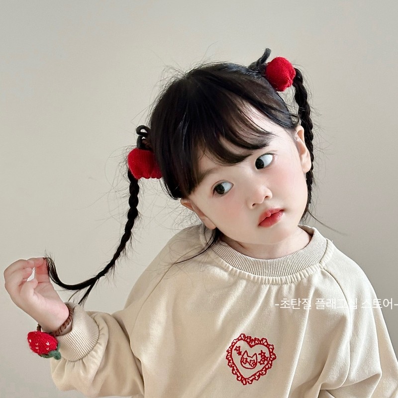 可爱甜美草莓儿童头绳发饰女孩红色新年扎发发圈发绳皮筋女童头饰,淘宝优惠券,粉丝福利购,淘宝优惠卷
