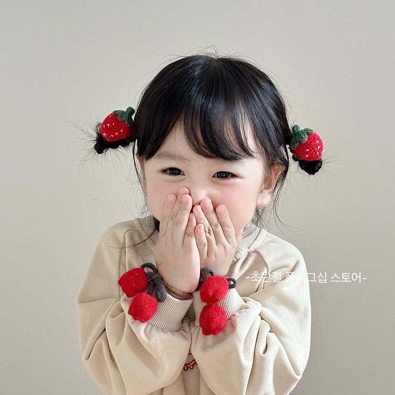 可爱甜美草莓儿童头绳发饰女孩红色新年扎发发圈发绳皮筋女童头饰,淘宝优惠券,粉丝福利购,淘宝优惠卷
