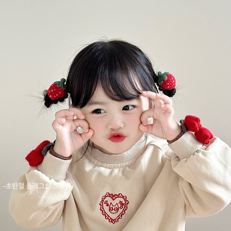 可爱甜美草莓儿童头绳发饰女孩红色新年扎发发圈发绳皮筋女童头饰,淘宝优惠券,粉丝福利购,淘宝优惠卷