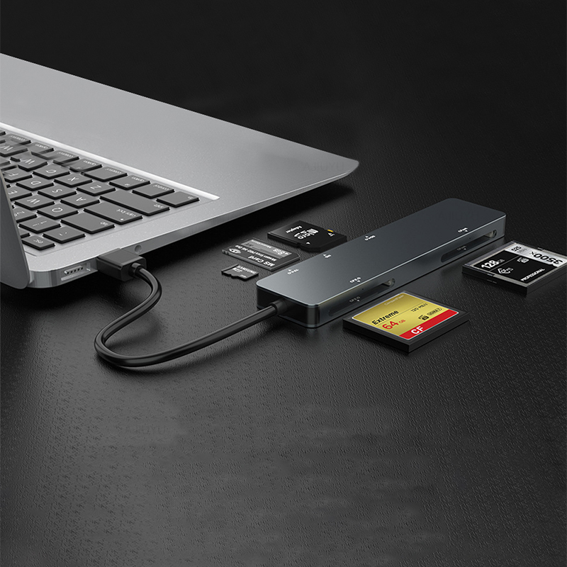 AJIUYU CFast读卡器USB3.0高速CF存储卡读取SD/TF/XD/MS内存卡尼康索尼佳能相机卡多合一多卡器 - 图2
