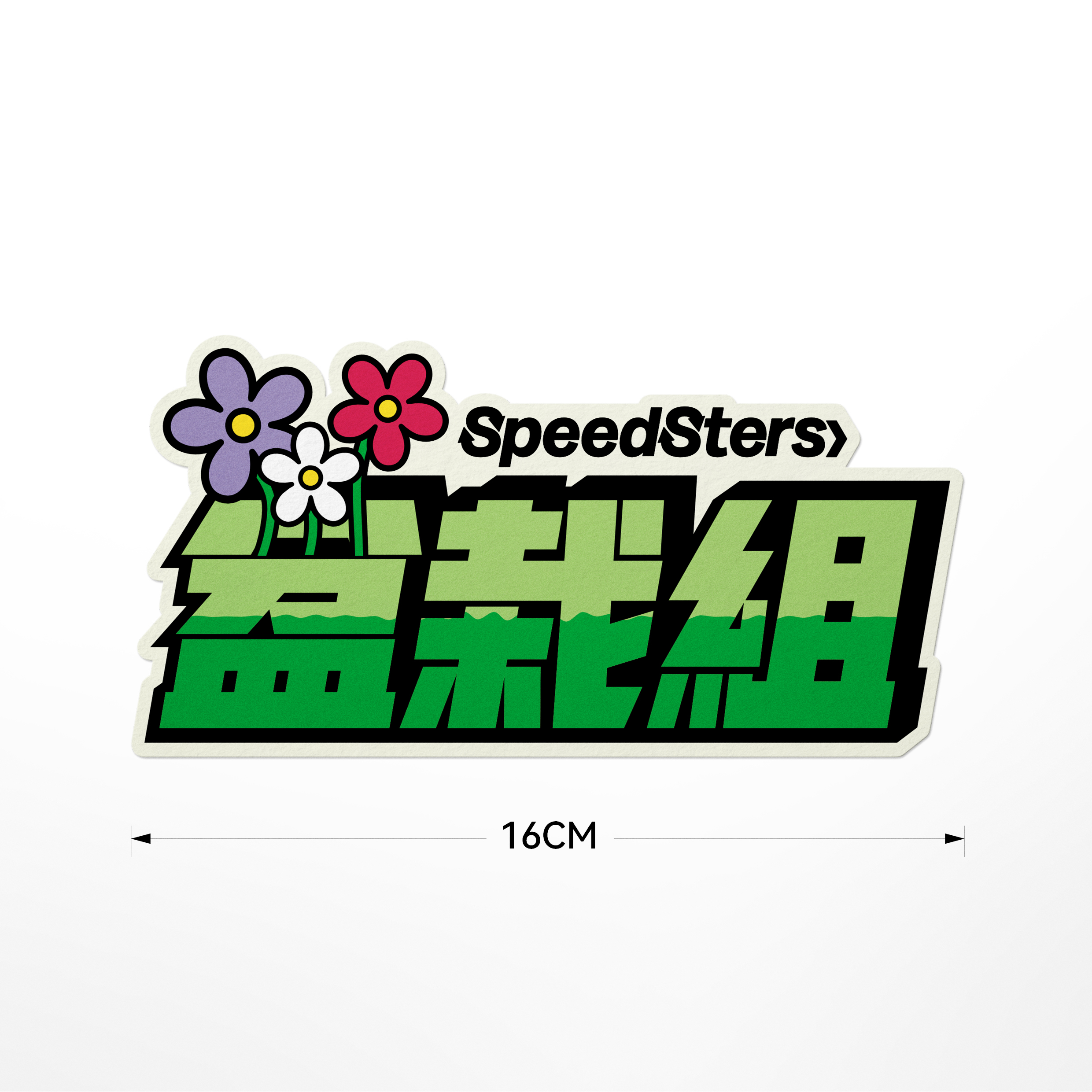 极速拍档SPEEDSTERS组别文字插画汽车彩色贴纸黑白车贴原创设计-图3