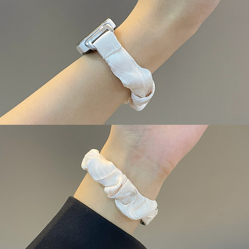 适用华为手环10/9表带band8/7法式弹力发圈腕带荣耀9智能运动band6pro夏天女生替换带保护壳配件云顶创想 - 图0