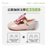 Демисезонные детские туфли для кожаной обуви для принцессы для раннего возраста, тренд сезона, в западном стиле, мягкая подошва