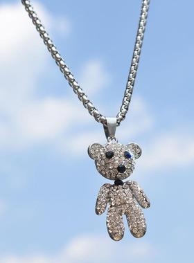 肖战同款个性时尚项链hiphop嘻哈机器人男生士钛钢链吊坠男女潮流