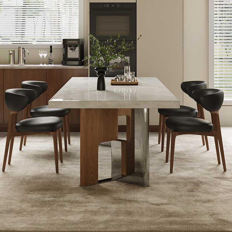 高级感中古风下挂天然奢石餐桌卡里冰玉家用长方形实木大理石饭桌,淘宝优惠券,粉丝福利购,淘宝优惠卷