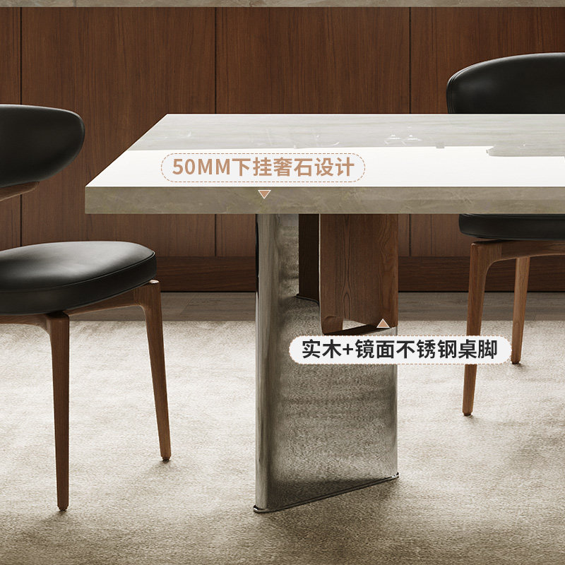 高级感中古风下挂天然奢石餐桌卡里冰玉家用长方形实木大理石饭桌,淘宝优惠券,粉丝福利购,淘宝优惠卷