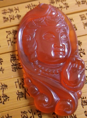 巴西红玛瑙项链观音挂件吊坠包邮