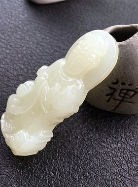 阿富汗白玉立体挂件男士观音吊坠