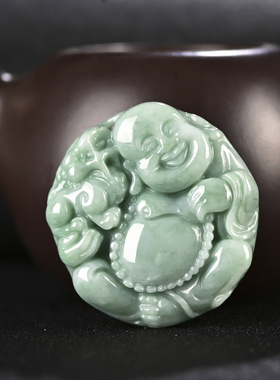翡翠貔貅挂件玉牌项链弥勒佛吊坠