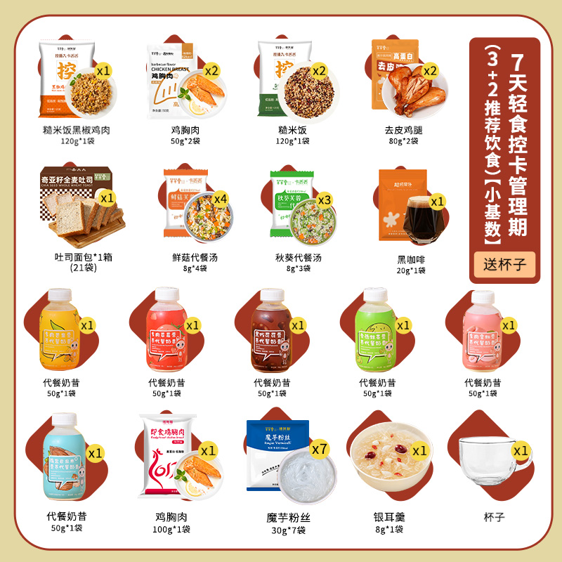 7天轻食套餐代餐即食减健身餐脂饱腹鸡胸肉轻食一周全餐速食主食