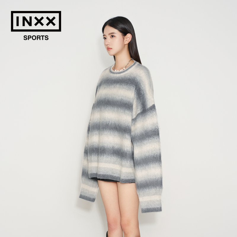 ISS BY INXX SPORTS [明星同款]宽松版毛衣马海毛针织衫男女同款