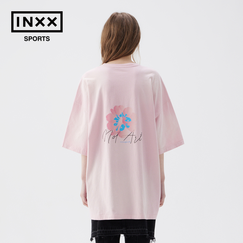 ISS BY INXX SPORTS 夏新款水洗印花T恤男女同款潮牌短袖oversize - 图0