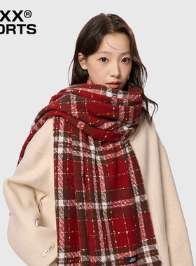 INXXSPORTS冬季保暖格子围巾女