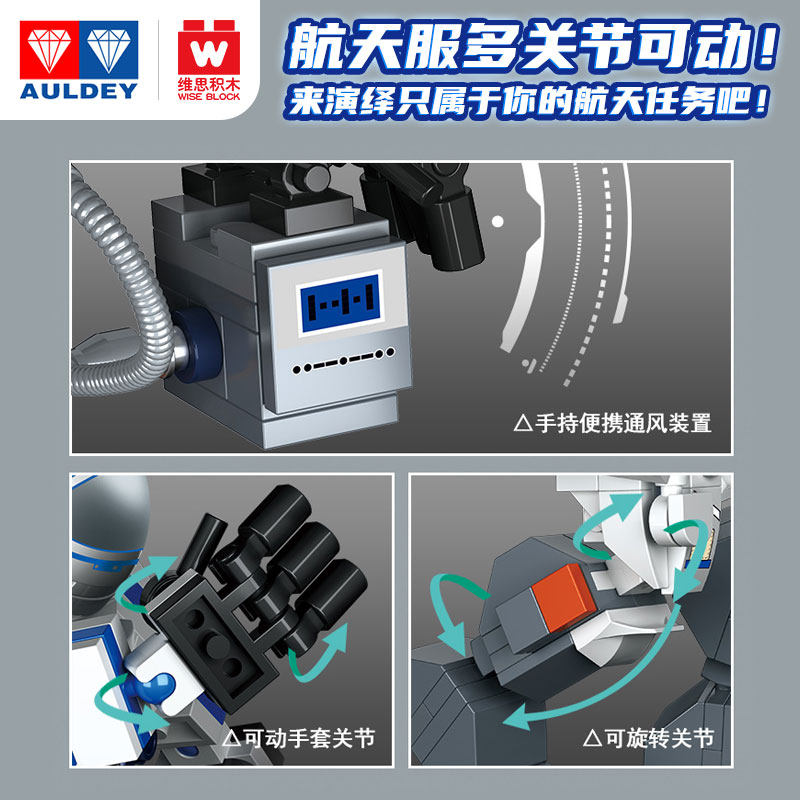 奥迪双钻维思火箭模型长征五号积木 维思积木建构/拼插积木