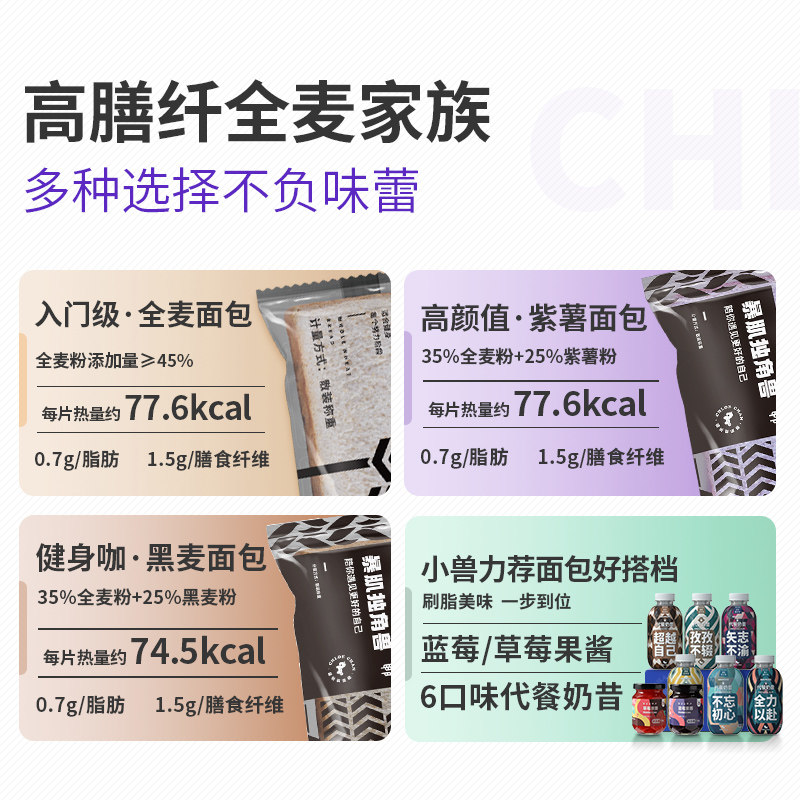暴肌独角兽丨新年献礼全麦低脂面包 暴肌独角兽西式糕点