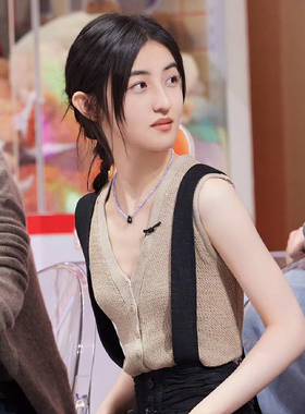 张子枫同款彩色串珠项链女