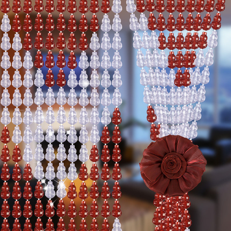 门帘防蚊串珠门帘子隔断帘流苏防蚊珠帘免打孔水晶隔断帘塑料珠子