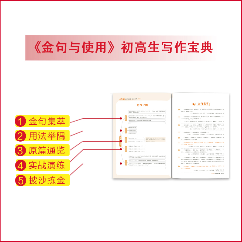 2023人民日报教你写好文章金句与使用中考版高考版热点素材文摘技法指导高中写作时文阅读初中优秀作文素材书人民日报出版团购优惠 - 图2